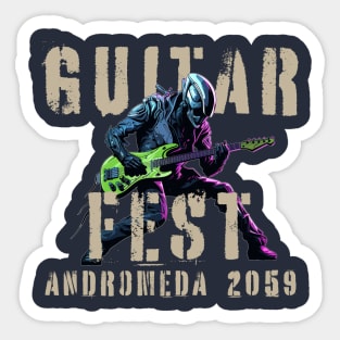 Alien Guitarist Sticker